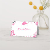 Carte De Placement Disco Cowgirl Anniversaire de fête Carte de place (Dos)