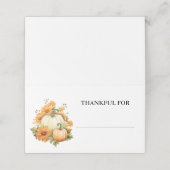 Carte De Placement Disposition sur place de la carte Thanksgiving per (Extérieur déplié)