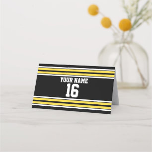 Carte De Placement do-it-yourself BG Black Yellow Team Jersey Numéro