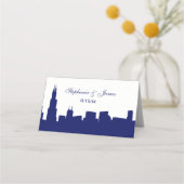 Carte De Placement do-it-yourself BG Chicago Skyline Silhouette Blue (Devant)