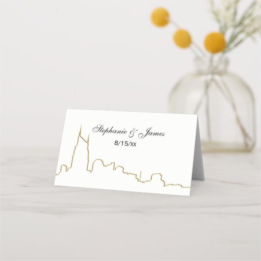 Carte De Placement do-it-yourself BG Nashville Skyline Gold Outline C (Devant)