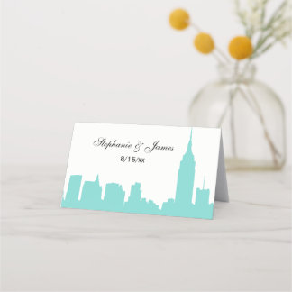 Carte De Placement do-it-yourself BG NYC Skyline Silhouette Turq Cart
