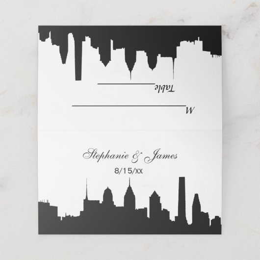 Carte De Placement do-it-yourself BG Philadelphi Skyline Silhouette C (Extérieur déplié)