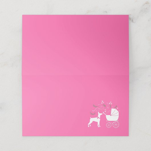 Carte De Placement Doberman Chien Baby shower Chien Chien Chien Chien (Extérieur déplié)