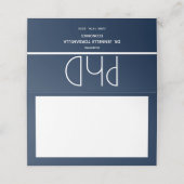 Carte De Placement Doctorat Graduation Party Blue Place Card (Extérieur déplié)