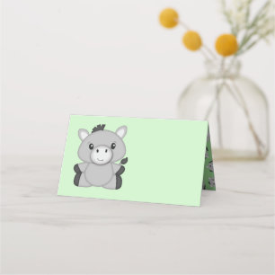 Carte De Placement Donkey Baby shower Green