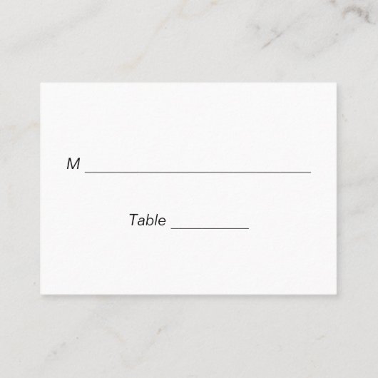 Carte De Placement Dons de bienfaisance avec Mariage du numéro de siè (Dos)