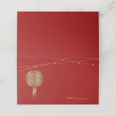 Carte De Placement Double Bonheur Golden Lanterns Mariage chinois (Extérieur déplié)