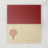 Carte De Placement Double bonheur Lanternes brillantes Mariage chinoi (Extérieur déplié)