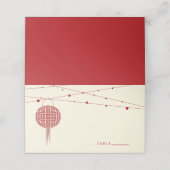 Carte De Placement Double Bonheur Red Lanterns Chic Mariage chinois (Extérieur déplié)