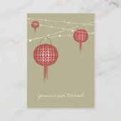 Carte De Placement Double Bonheur Red Lanterns Chic Mariage chinois (Dos)