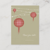 Carte De Placement Double Bonheur Red Lanterns Chic Mariage chinois (Devant)