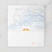 Carte De Placement Double Origami Orange Papier Grues Mariage asiatiq (Extérieur déplié)