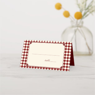 Carte De Placement Douce Mariée Martini Shower en Ivoire et Rouge Pro