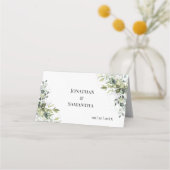 Carte De Placement Douche de mariage au eucalyptus verdure plié (Dos)