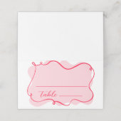 Carte De Placement Douche de nuptiale rose et rouge rétro (Extérieur déplié)