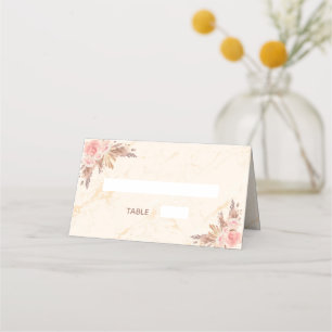 Carte De Placement Douche nuptiale pampas herbe flush florales marbre