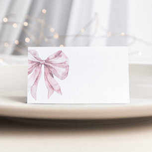 Carte De Placement Douche nuptiale Toile Dusty rose French Bow