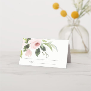 CARTE DE PLACEMENT DOUX ROSE PÂLE FLORAL FLEURI MARIAGE