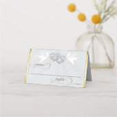 Carte De Placement Doves & Hearts - Argent/Blanc (Devant)