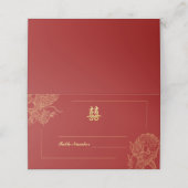 Carte De Placement Dragon Phoenix traditionnel Mariage chinois rouge (Extérieur déplié)