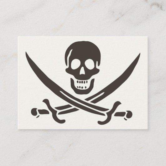 Carte De Placement Drapeau de crâne obsidien Drapeau de pirate Calico (Devant)