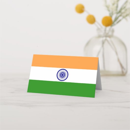 Carte De Placement Drapeau de l'Inde (Devant)