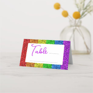 Carte De Placement Drapeau LGBT arc-en-ciel scintille mariage lesbien