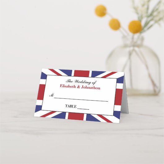 Carte De Placement Drapeau Union Jack Mariage britannique (Devant)