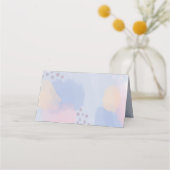 Carte De Placement Dreamy Blue Pastel Mariage d'art moderne (Dos)