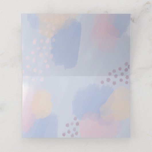Carte De Placement Dreamy Blue Pastel Mariage d'art moderne (Intérieur déplié)