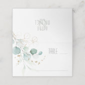 Carte De Placement Dreamy Greenery Mariage Table verte/bleue ID817 (Extérieur déplié)