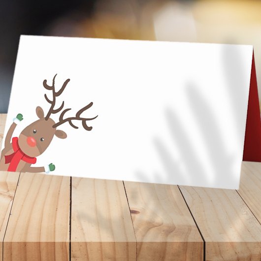 Carte De Placement Drôle Peek-a-Boo Reindeer de Noël | Vacances