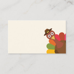 Carte De Placement Drôle   Peek-a-Boo Thanksgiving Turquie