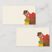 Carte De Placement Drôle | Peek-a-Boo Thanksgiving Turquie (Devant / Derrière)
