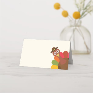 Carte De Placement Drôle   Peek-a-Boo Thanksgiving Turquie