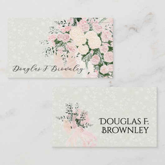 Carte de placement du bouquet de ruban rose et de (Devant / Derrière)