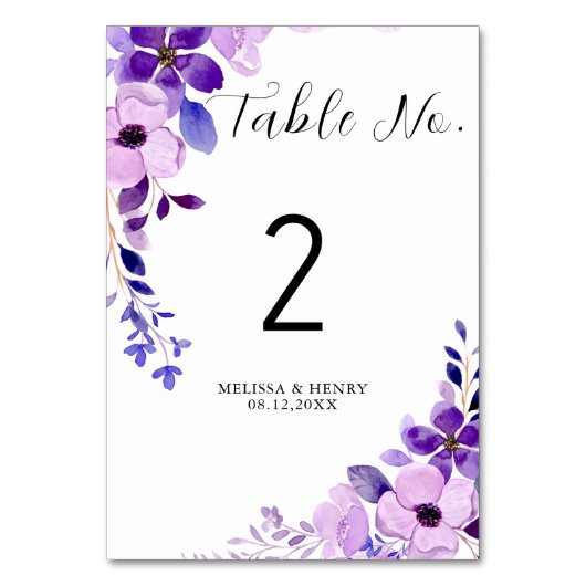 Carte de placement du numéro de table du mariage (Par défaut)