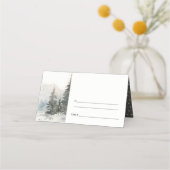 Carte De Placement Dusky Winter Snow Mountain Mariage paysage (Dos)