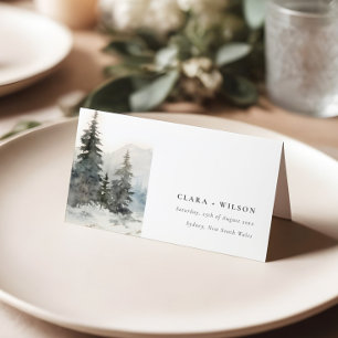 Carte De Placement Dusky Winter Snow Mountain Mariage paysage
