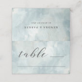 Carte De Placement Dusty Blue Artistique moderne Abstrait Brushstroki (Extérieur déplié)