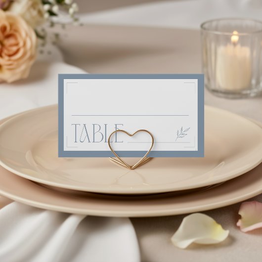 Carte De Placement Dusty Blue Botanical Minimalist Place Card