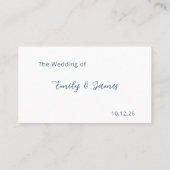 Carte De Placement Dusty Blue Botanical Wedding (Dos)