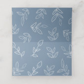 Carte De Placement Dusty Blue Elegant Feuille Mariage Motif (Intérieur déplié)