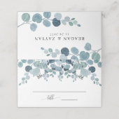 Carte De Placement Dusty Blue Eucalyptus Mariage de verdure (Extérieur déplié)