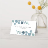 Carte De Placement Dusty Blue Eucalyptus Mariage de verdure (Dos)