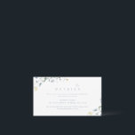 Carte De Placement Dusty Blue Fleur sauvage Rustic Boho Détails du Ma<br><div class="desc">Elégant design fleur sauvage d'aquarelle délicate, avec couple monogramme sur le dos en bleu poussiéreux. Palettes pastel de jaune doux, blanc cassé, vert sauge, bleu poussiéreux, et verdure botanique, Grande carte de détails floraux mariage pour mariage rustique moderne, mariage champêtre, et mariage boho au printemps et en été. Voir toutes...</div>