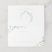 Carte De Placement Dusty Blue Fleur sauvage Rustic Boho Mariage Monog (Extérieur déplié)