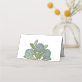Carte De Placement Dusty Blue Floral Hydrangea Simple Élégant (Dos)