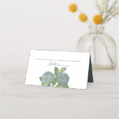 Carte De Placement Dusty Blue Floral Hydrangea Simple Élégant (Devant)
